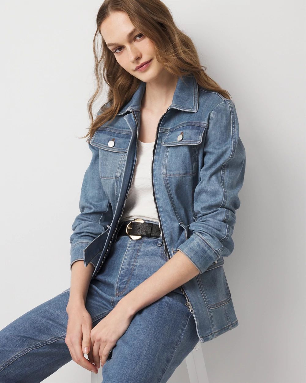 Clear Coated Denim Jacket | White House Black Market